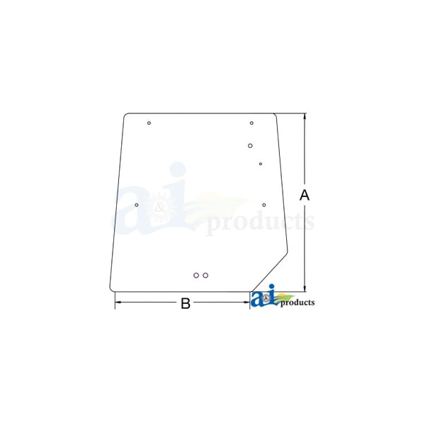 Glass, Rear w/ Wiper on RH 34.5" x34.75" x1"